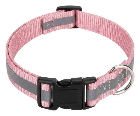 Pink reflective webbing collar